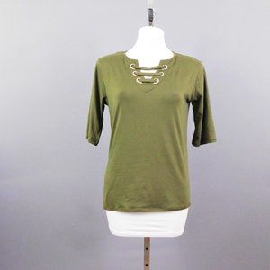 J for Justify Women Shirt Green L
